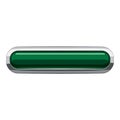 Dark green rectangular button icon, cartoon style