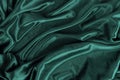 Dark Green Satin Silk Velvet Cloth Fabric Background Royalty Free Stock Photo