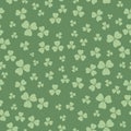 Dark green seamless pattern for patricks day - vector background with shamrock Royalty Free Stock Photo