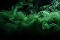 Dark Green Smoke on Black Background. A Haunting Image of Mystery and Menace