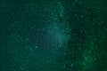 Dark green space sky galaxy and stars Beautiful Universe. Space background with galaxy in black