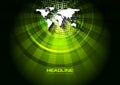 Dark green technology background with world map Royalty Free Stock Photo