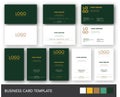 Dark Green and Yellow Gold Business Card Template Royalty Free Stock Photo