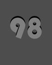Dark Grey Background Light Grey 98 Number Shadow Reflected T Shirt Design Royalty Free Stock Photo