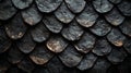 Dark Grey and Bronze Overlapping Scales Texture Royalty Free Stock Photo