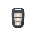 Dark Grey Car Key with Beige Buttons and Lock Icons Royalty Free Stock Photo