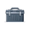 Dark grey handyman toolbox with latches and handle vector illustration Royalty Free Stock Photo