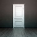 Dark Grey Interior With White Wooden Door