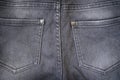 Dark grey jeans denim texture- back view pockets