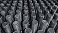 Dark grey metallic bolt threads with cylindrical shapes Royalty Free Stock Photo