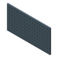 Dark grey pegboard organizing office equipment isometric view Royalty Free Stock Photo
