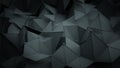 Dark grey polygonal surface 3D rendering background