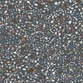 Dark grey terazo flooring seamless texture with pieces of granite, quartz, glass and stone