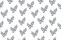 Dark-grey watercolor fancy leaves repeat pattern, floral composition