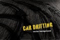 Dark grungy background with abstract tire tracks Royalty Free Stock Photo