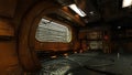 Dark grungy underground sci-fi industrial environment in a fantasy dystopian future. 3D illustration