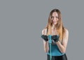 Strong Biceps with Curl Rope Royalty Free Stock Photo