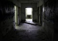 Dark hallway in an abandoned hospital Royalty Free Stock Photo