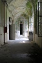 Dark hallway in abandoned psychiatric hospital Royalty Free Stock Photo