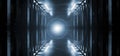 Dark Hallway Bright Flare Cinematic Columns Parking Concrete Cement Stone Pillars Corridor Hall Tunnel Underground Sci Fi