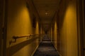 Dark Hallway Corridor in a hotel inside a big ferry ship Royalty Free Stock Photo