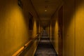 Dark Hallway Corridor in a hotel inside a big ferry ship Royalty Free Stock Photo