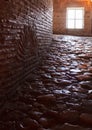 Dark hallway with polished pebbles Royalty Free Stock Photo