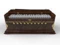 Dark harmonium with golden elements Royalty Free Stock Photo