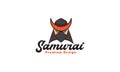 Dark head samurai man mask logo vector symbol icon illustration design