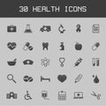 Dark healthy and medicare icon set