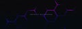Dark hexagon abstract technology background with blue and pink colored bright flashes Royalty Free Stock Photo
