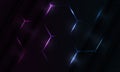 Dark hexagon gaming abstract vector background with pink and blue colored bright flashes. Royalty Free Stock Photo