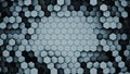 Dark hexagonal cells abstract 3D rendering Royalty Free Stock Photo