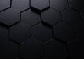 Dark hexagonal geometric pattern abstract texture seamless dark tiling futuristic digital art Royalty Free Stock Photo