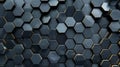 Dark Hexagonal Geometric Pattern with Depth Royalty Free Stock Photo