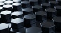Dark Hexagonal Grid Pattern with Depth of Field Effect abstract background Royalty Free Stock Photo