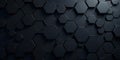 Dark hexagonal texture with dramatic shadows and subtle surface variations creating a modern geometric backdrop. Generative AI Royalty Free Stock Photo