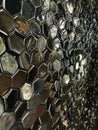Dark hexagons texture. A wall of hexes. Royalty Free Stock Photo