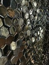Dark hexagons texture. A wall of hexes. Royalty Free Stock Photo