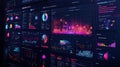 Futuristic Digital Dashboard with Data Visualizations and Graphs Royalty Free Stock Photo