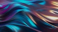 Dark holographic abstract textured background. Wavy liquid metal in blue and purple blur gradient. 3D futuristic backdrop Royalty Free Stock Photo