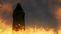 Dark Hooded Figure in Hell Royalty Free Stock Photo