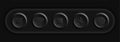 Dark Icon Set. Black Settings, Target, Documents, Wifi, Stop Buttons Royalty Free Stock Photo