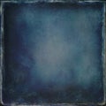 Dark Indigo Blue Tintype Square Background with Border.