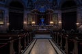 Dark interior of a church Royalty Free Stock Photo