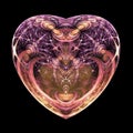 Dark isolated fractal heart Royalty Free Stock Photo