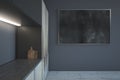 Dark kitchen interior with chalkboard