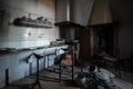 Dark kitchen of an old abandoned house Royalty Free Stock Photo