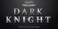 Dark knight text, 3d silver editable font effect