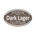 Dark Lager premium craft beer bar, pub and themes. Vector Illustration Royalty Free Stock Photo